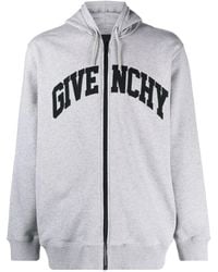 Givenchy - Logo-Patches Zip-Up Cotton Hoodie - Lyst