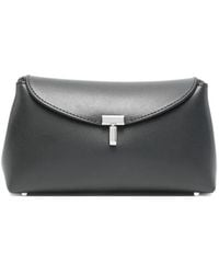 TOTEME - Mini T-Lock Leather Clutch Shark - Lyst