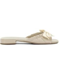 Prada - Bow-Detail Ruched Sandals - Lyst