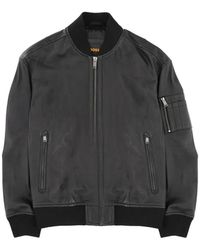 BOSS - Veste Bomber En Cuir À Fermeture Zippée - Lyst