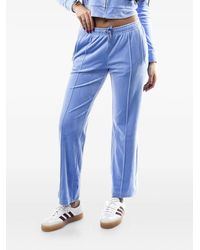 Juicy Couture - Rhinestone-Embellished Velour Track Pants - Lyst