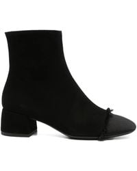 Roberto Festa - 40Mm Frayed-Detail Block-Heel Ankle Boots - Lyst