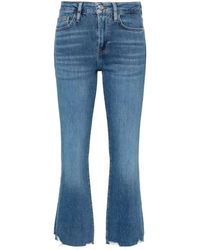 FRAME - Le Crop Mini Boot Raw-Cut-Jeans - Lyst