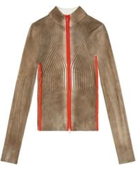 DIESEL - M-Sarda Ribbed-Knit Zip-Up Cardigan - Lyst