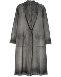Avant Toi - Fringed-Trim Herringbone-Weave Coat - Lyst