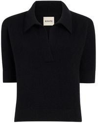 KHAITE - Shrunken Cashmere Polo Shirt - Lyst