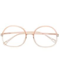 Chloé - Transparent Round Frame Glasses - Lyst