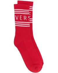 Versace Socken mit Logo-Streifen - Rot