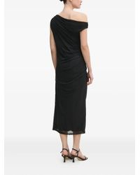 Calvin Klein One-shoulder Metallic Gown in White | Lyst