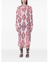 Maria Cher - Ortiz Delci Geometric-Print Shirt Midi Dress - Lyst