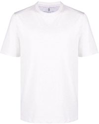 Brunello Cucinelli - Katoenen T-shirt Met Gemêleerd Effect - Lyst