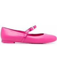 Ferragamo - Ferragamo Bow-Detail Leather Ballerina Shoes - Lyst