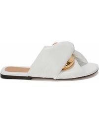 JW Anderson - チェーン ツイスト レザーフラットサンダル - Lyst