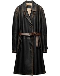 Prada - Cappotto Di Pelle - Lyst