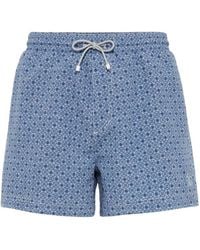Brunello Cucinelli - Graphic-print Swim Shorts - Lyst