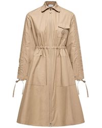 Moncler - Drawstring-Waist Zip-Up Midi Dress - Lyst