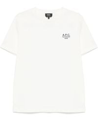 A.P.C. - T-Shirt Mit Logo-Stickerei - Lyst