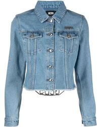 Gcds - Cropped-Jeansjacke Mit Logo - Lyst