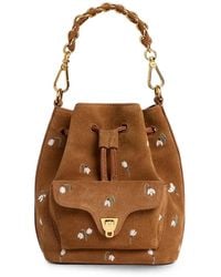 Coccinelle - Small Beat Generation Floral Suede Bucket Bag - Lyst