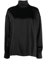 Fabiana Filippi - High-Neck Satin Blouse - Lyst