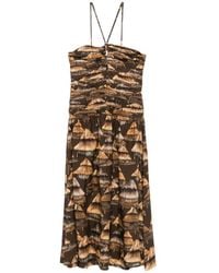 FARM Rio - Ruched Halterneck Midi Dress - Lyst