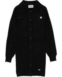 Moschino - Ribbed Knit Polo Mini Dress - Lyst