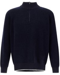 Herno - Bouclé Half-Zip Sweater - Lyst