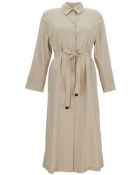 Max Mara - Belted Button-Down Dress - Lyst