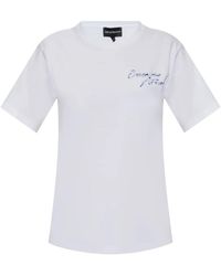 Emporio Armani - T-Shirt À Logo Brodé - Lyst