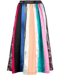 Viktor & Rolf - Mix-Print A-Line Midi Skirt - Lyst
