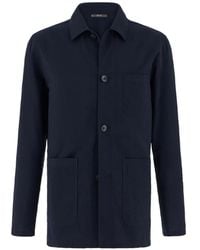 BOGGI - Patch Pockets Wool Shirt Jacket - Lyst
