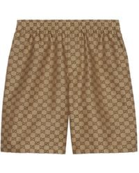 Gucci - Monogram Relaxed-fit Linen-blend Shorts - Lyst
