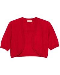 Twinset - Short-Sleeve Cropped Cardigan - Lyst