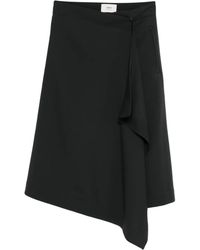Ami Paris - Falda asimétrica cruzada - Lyst