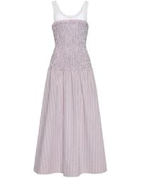 Cinq À Sept - Sophie Maggy Shirred Striped Dress - Lyst