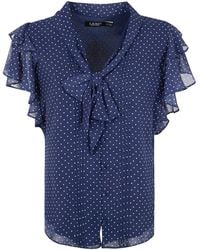 Ralph Lauren - Georgette-Bluse mit Polka Dots - Lyst