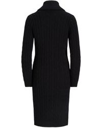 buckle trim rib knit midi dress Lauren Ralph Lauren BUCKLE-TRIM COTTON-BLEND KNIT MIDI DRESS - Day dress -  black