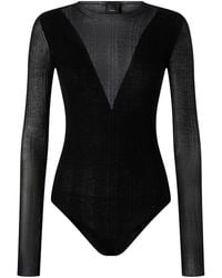 Pinko - V-neck long-sleeve bodysuit - Lyst