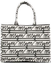 MSGM - Jacquard-logo Motif Tote Bag - Lyst