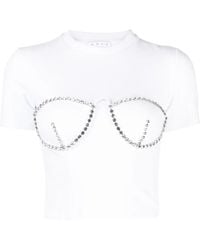 Area - Ssense限定 ホワイト Crystal Bustier Tシャツ - Lyst