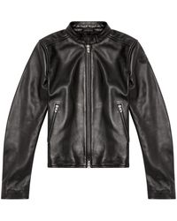 DIESEL - L-ayla Leather Biker Jacket - Lyst