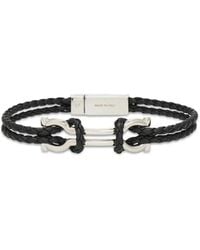 Ferragamo - Gancini Braided-Leather Bracelet - Lyst