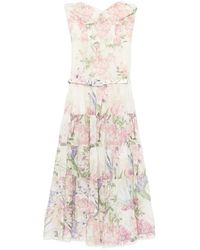 Charo Ruiz - Abito Lungo Danny A Fiori Con Cintura - Lyst