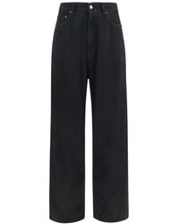 MM6 by Maison Margiela - Logo-Patch Wide-Leg Jeans - Lyst
