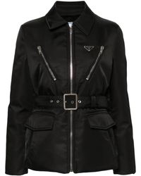 Prada - Piumino Con Logo A Triangolo - Lyst