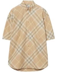 Burberry - Camisa a cuadros con botones - Lyst