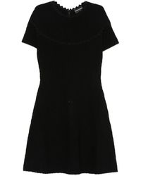 Emporio Armani - Scallop-Edge Textured-Finish Mini Dress - Lyst