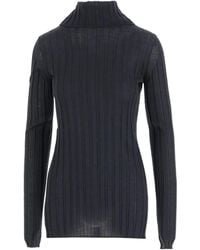Carven - Maglione A Coste Con Collo Alto - Lyst