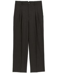 Ami Paris - High-Waisted Carrot-Fit Striped Wool Trousers - Lyst