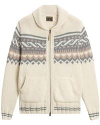Woolrich - Fair Isle Zip-Up Cardigan - Lyst